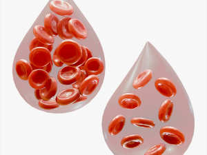 Normal Blood Cells vs Anemia 3D 모델
