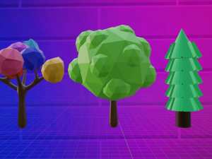 Set of trees 3D Model