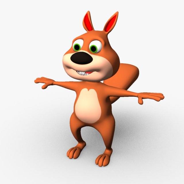 cartoon squirrel Modello 3D .c4d .max .obj .3ds .fbx .stl .blend 