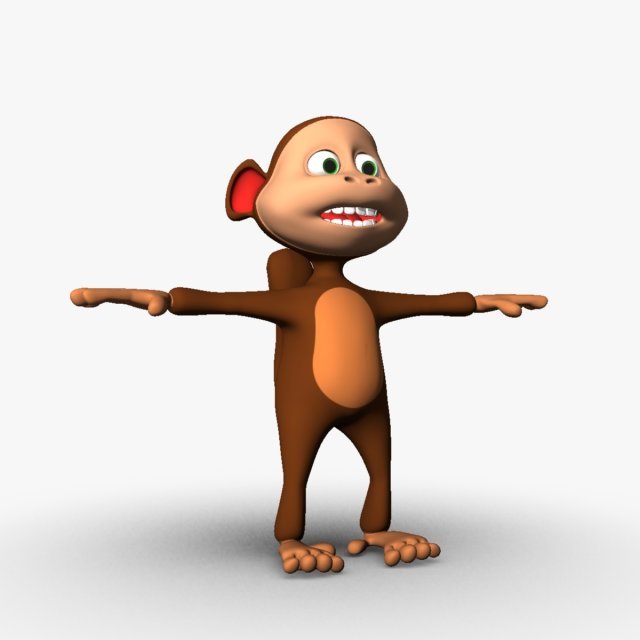 cartoon monkey Model 3D .c4d .max .obj .3ds .fbx .stl .blend 