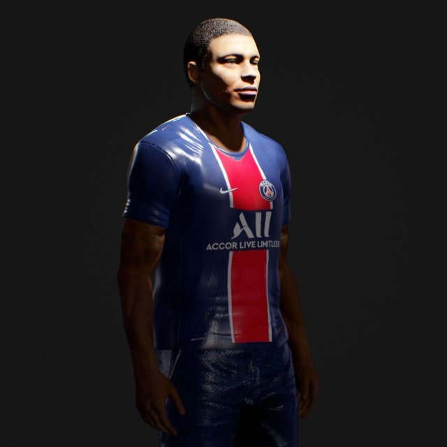 Kylian Mbappe Renderable Modelo 3D .c4d .max .obj .3ds .fbx .stl .blend 