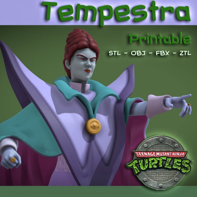 Tempestra - TMNT 1987 stampabile in 3D Modello di stampa 3D .c4d .max .obj .3ds .fbx .stl .blend 