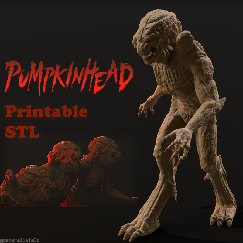 Pumpkinhead Printable Model Cetak 3D .c4d .max .obj .3ds .fbx .stl .blend 