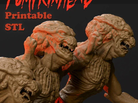 Pumpkinhead Printable STL three poses 3D Print Model