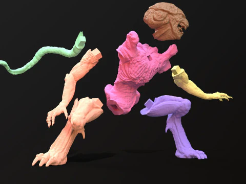 Pumpkinhead Printable STL three poses 3D Print Model