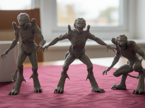 Pumpkinhead Printable STL three poses 3D Print Model