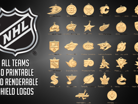 NHL All logo teams Printable and Renderable 3D Print Model