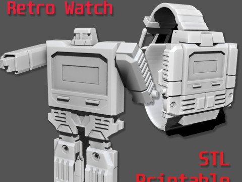 Vintage Robot Watch transformer printable 3D Print Model