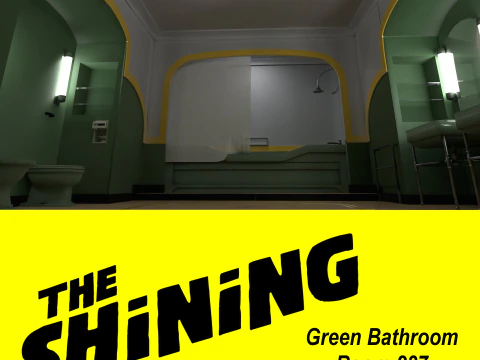 O banheiro verde brilhante 237 Low-poly Modelo 3D