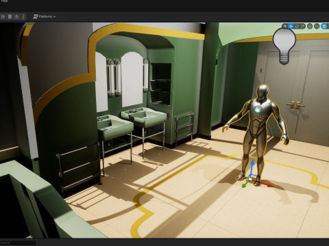 The Shining Green Bathroom Room 237 Low-poly Modèle 3D