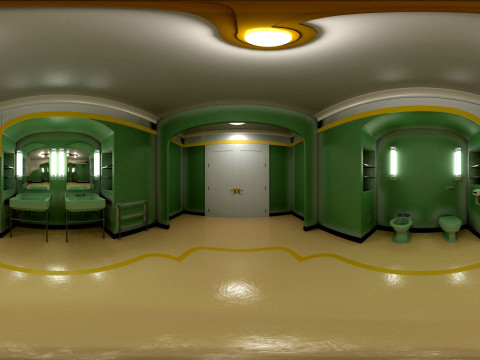 The Shining Green Bathroom Room 237 Low-poly Modèle 3D