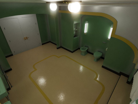 The Shining Green Bathroom Room 237 Low-poly Modèle 3D