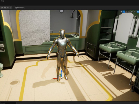 The Shining Green Bathroom Room 237 Low-poly Modèle 3D
