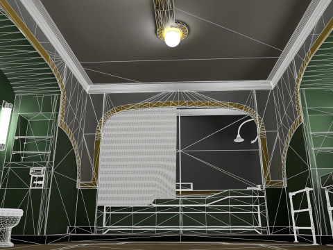 The Shining Green Bathroom Room 237 Low-poly Modèle 3D