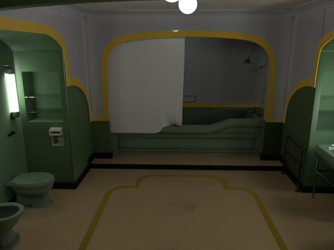 The Shining Green Bathroom Room 237 Low-poly Modèle 3D