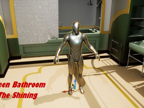 The Shining Green Bathroom Room 237 Low-poly Modèle 3D