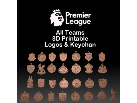 Premier League all logo teams keychan printable 3D Print Model