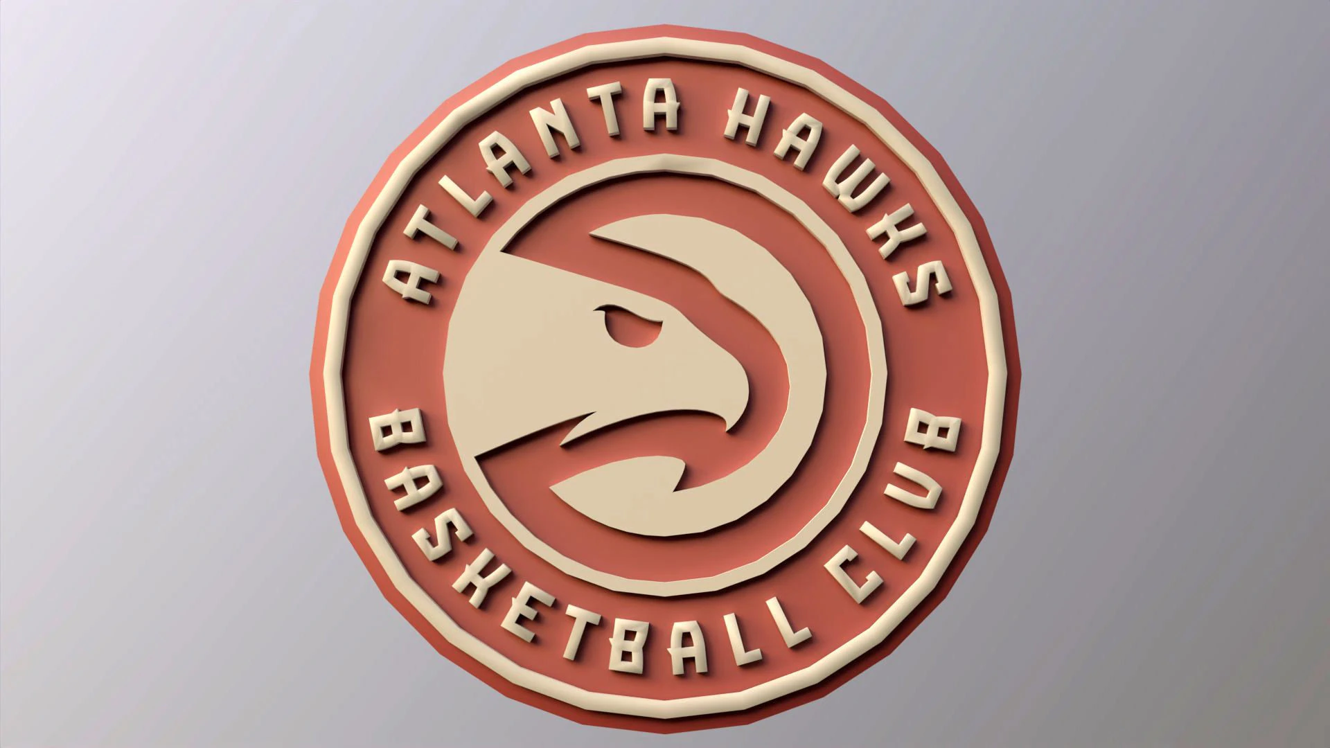 NBA Atlanta Hawks Team Logo Printable and Renderable 3D Print Model .c4d .max .obj .3ds .fbx .stl .blend 