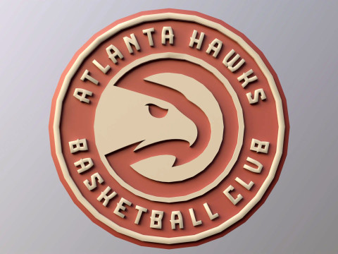 NBA Atlanta Hawks Team Logo Printable and Renderable 3D Print Model