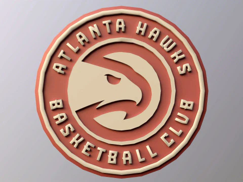 NBA Atlanta Hawks Team-Logo zum Ausdrucken und Rendern 3D Druckmodell