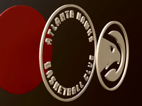 NBA Atlanta Hawks Team Logo Printable and Renderable 3D 프린트 모델