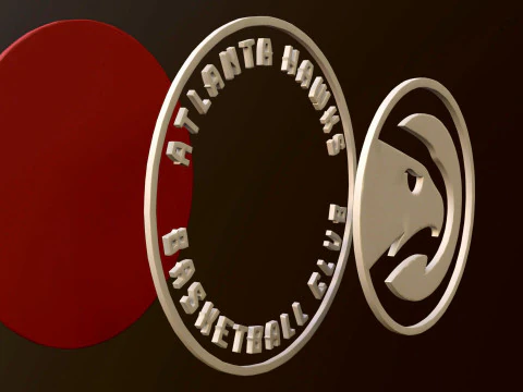 NBA Atlanta Hawks Team Logo Printable and Renderable 3D Print Model