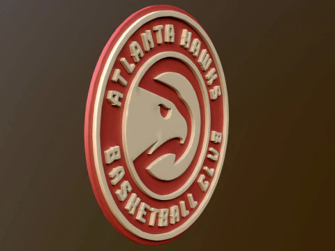 NBA Atlanta Hawks Team Logo Printable and Renderable 3D Print Model
