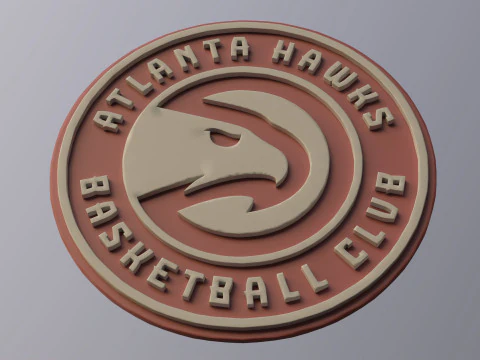 NBA Atlanta Hawks Team Logo Printable and Renderable 3D Print Model