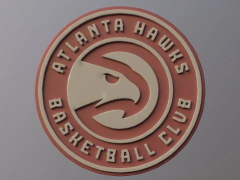NBA Atlanta Hawks Team Logo Printable and Renderable 3D Print Model