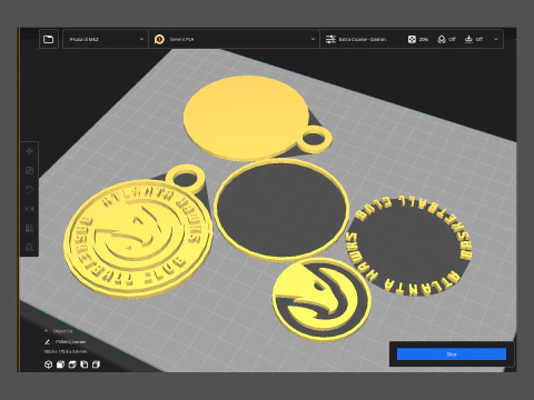 NBA Atlanta Hawks Team Logo Printable and Renderable 3D Print Model