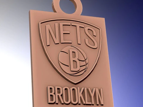 Das Teamlogo der Brooklyn Nets ist druckbar und darstellbar 3D Druckmodell