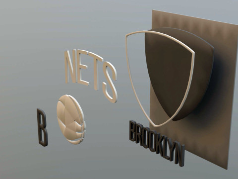 Brooklyn Nets Team Logo Printable and Renderable 3D-printmodel