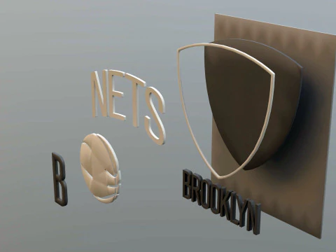 Brooklyn Nets Team Logo Printable and Renderable 3D Print Model