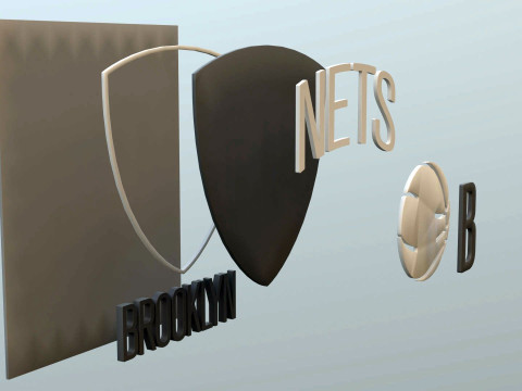 Brooklyn Nets Team Logo Printable and Renderable 3D-printmodel