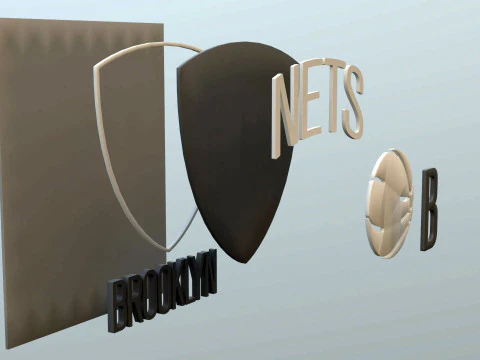 Brooklyn Nets Team Logo Printable and Renderable 3D Print Model