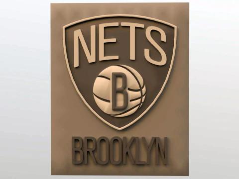 Brooklyn Nets Team Logo Printable and Renderable 3D Print Model