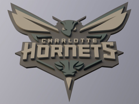 Charlotte Hornets Team Logo Printable and Renderable 3D 프린트 모델