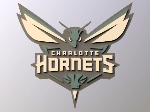 Charlotte Hornets Team Logo Printable and Renderable 3D Print Model