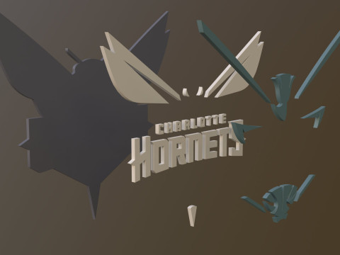 Charlotte Hornets Team Logo Printable and Renderable 3D 프린트 모델