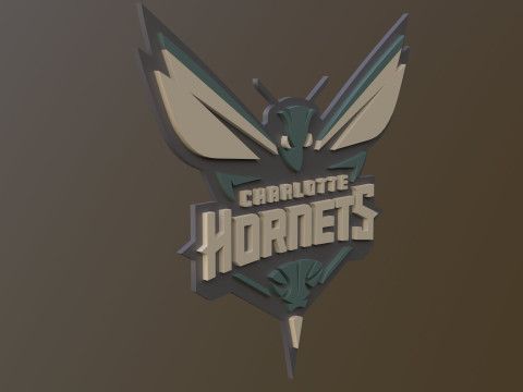 Charlotte Hornets Team Logo Printable and Renderable 3D 프린트 모델