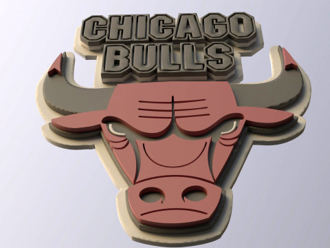Chicago bulls Team Logo Printable and Renderable keychan Modelo de impresión 3D