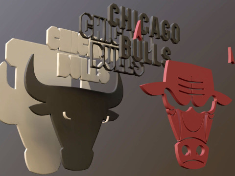 Chicago bulls Team Logo Printable and Renderable keychan Modelo de impresión 3D