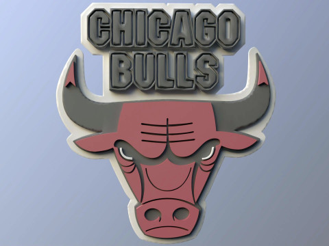 Chicago bulls Team Logo Printable and Renderable keychan Modelo de impresión 3D