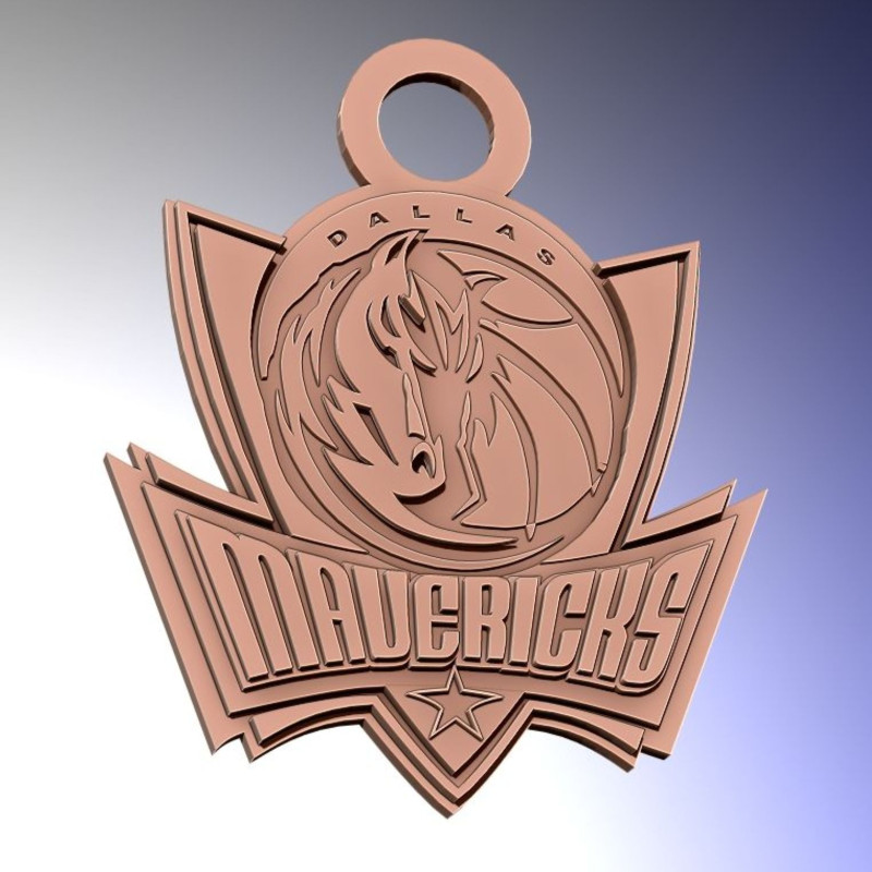 Dallas Mavericks Logo Shield Printable and Renderable keychan 3D Print Model .c4d .max .obj .3ds .fbx .stl .blend 