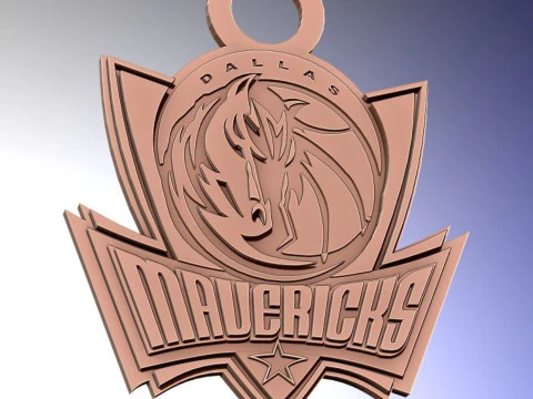 Dallas Mavericks Logo Shield Druckbarer und darstellbarer Schlüsselanhänger 3D Druckmodell