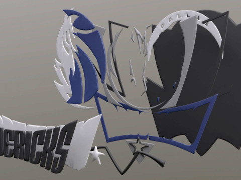 Dallas Mavericks Logo Shield Printable and Renderable keychan 3D Print Model