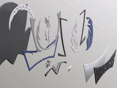 Dallas Mavericks Logo Shield Printable and Renderable keychan 3D Print Model