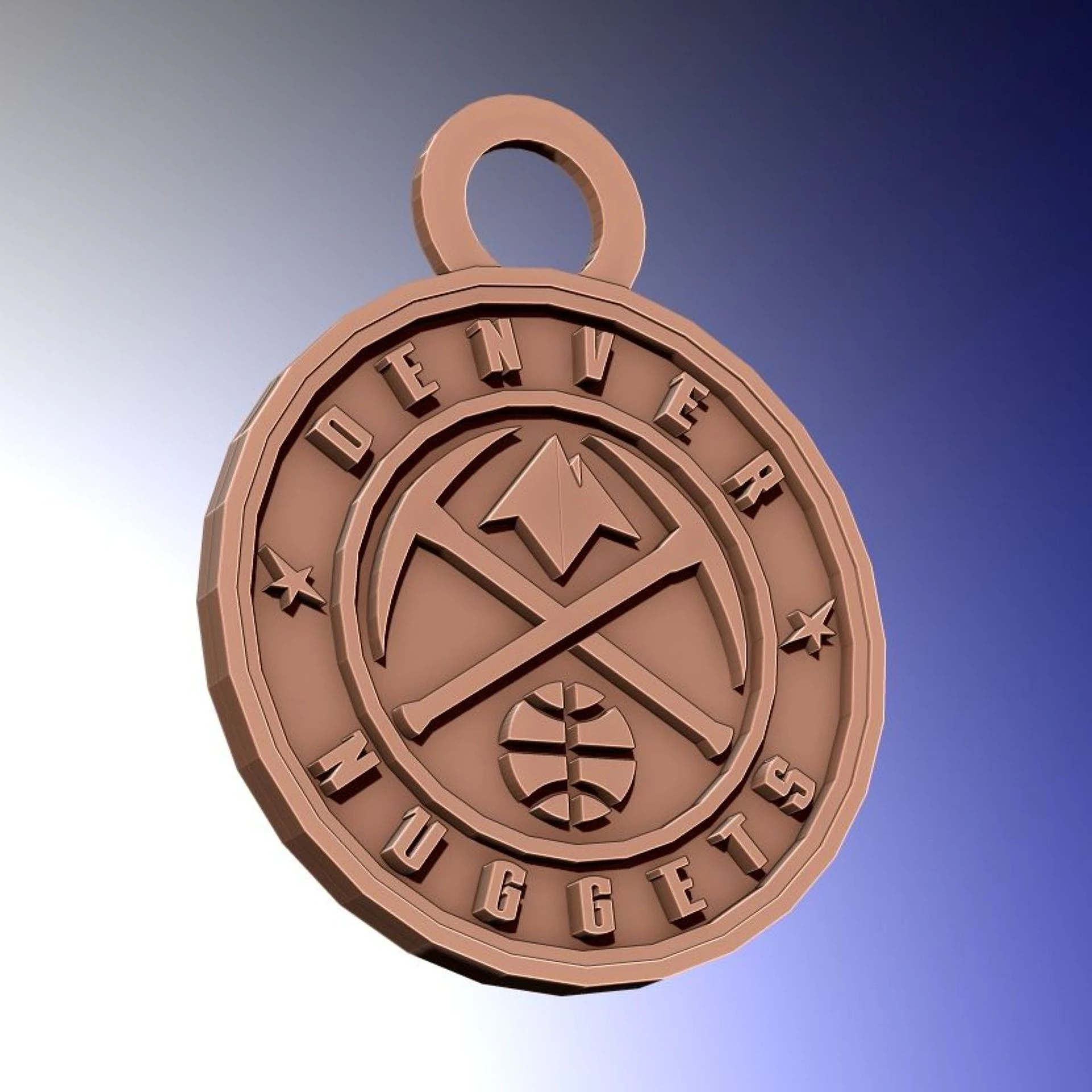 Denver Logo Shield Printable and Renderable keychan 3D Print Model .c4d .max .obj .3ds .fbx .stl .blend