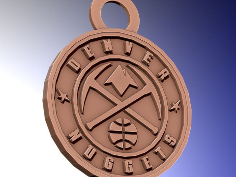 Denver Logo Shield Printable and Renderable keychan 3Dプリントモデル