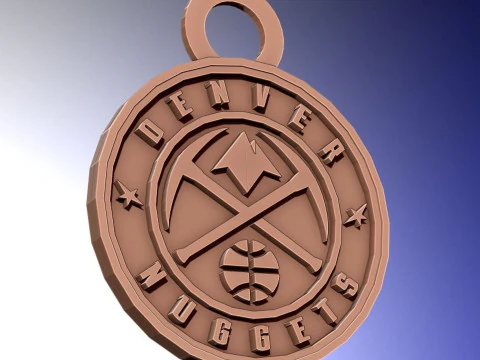 Druckbarer und darstellbarer Denver Logo Shield-Schlüsselanhänger 3D Druckmodell